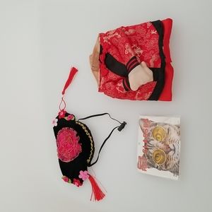 Small size cat/ small dog custom eye glasses and Qing dynasty Chinese outfit